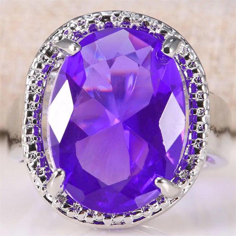 Classic Silber 925 Amethyst Ringe - Edler Schmuck für Frauen