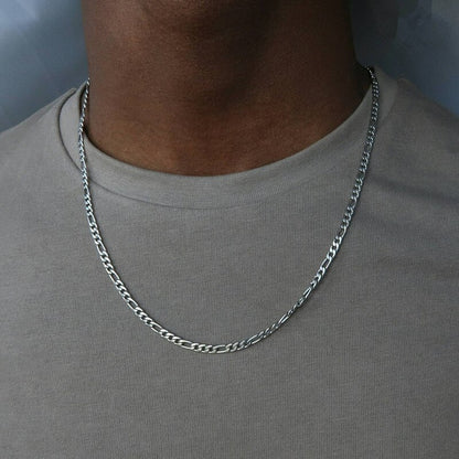 Neue Figaro Kette - Silberfarbene Halskette für Herren