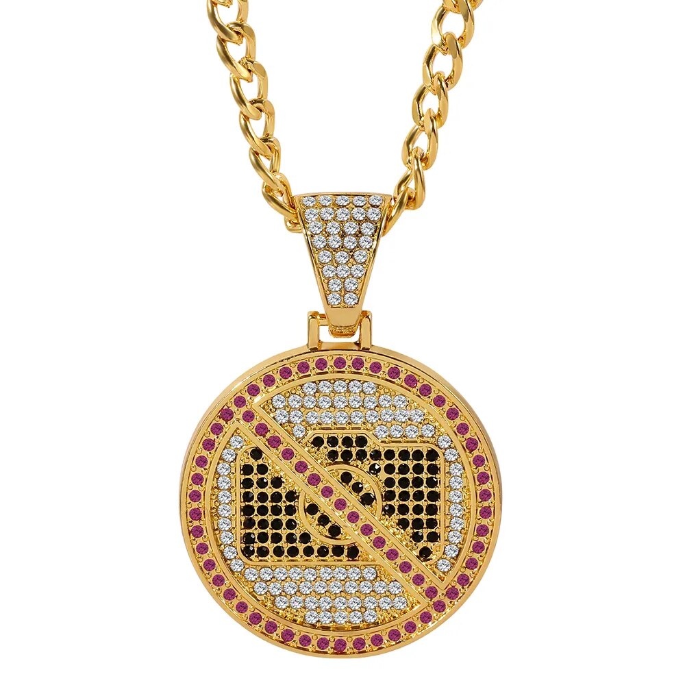 Geldschein-Anhänger Halskette - Iced Out Design