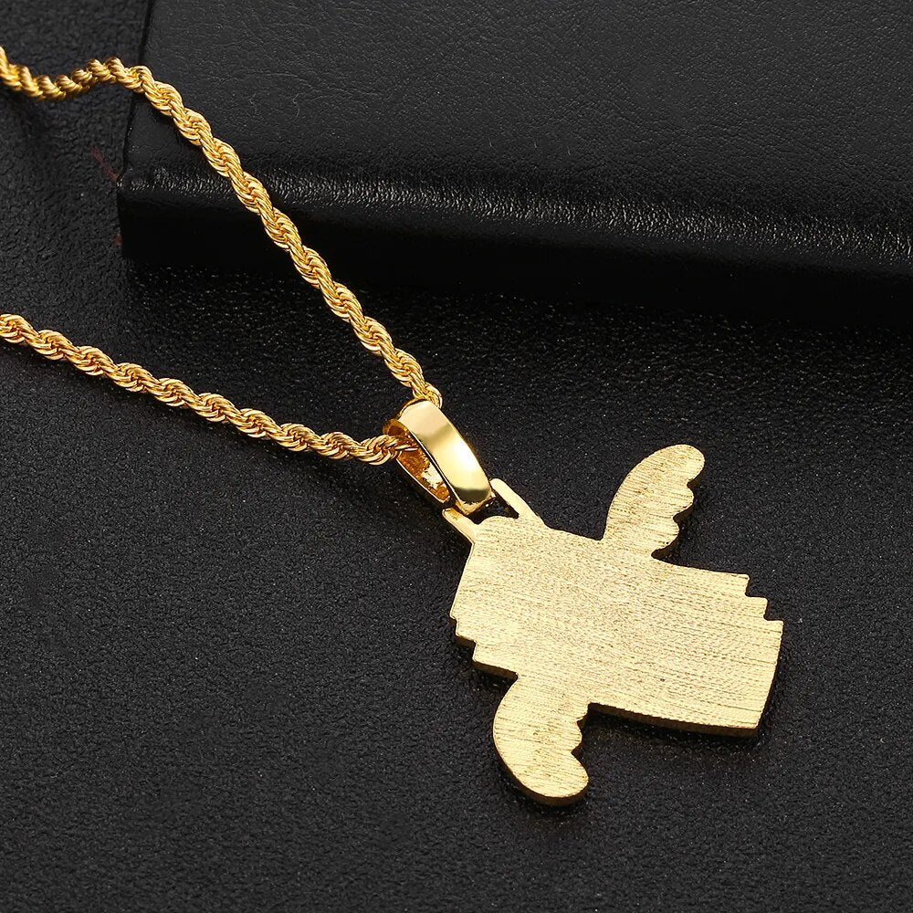 Geldschein-Anhänger Halskette - Iced Out Design