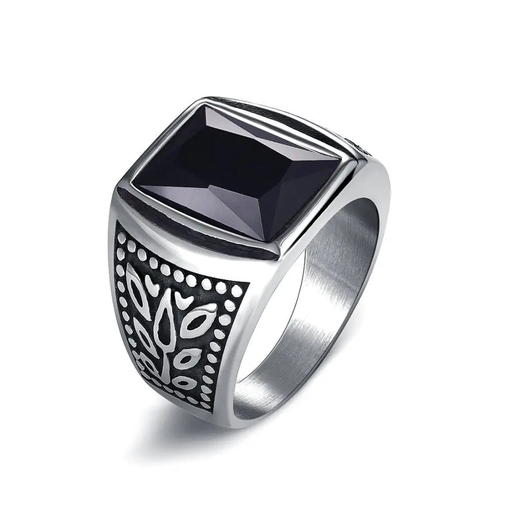 Ring im Punk Rock-Stil - 316L-Edelstahl-Signetring