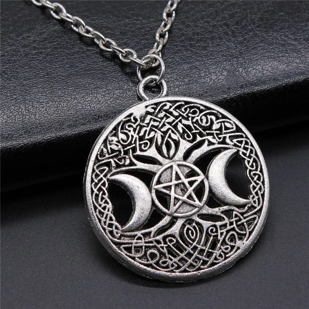 Religiöser Schmuck - Buddhismus Buddha Anhänger Halskette mit Om Yoga Symbol und Lotusbaum