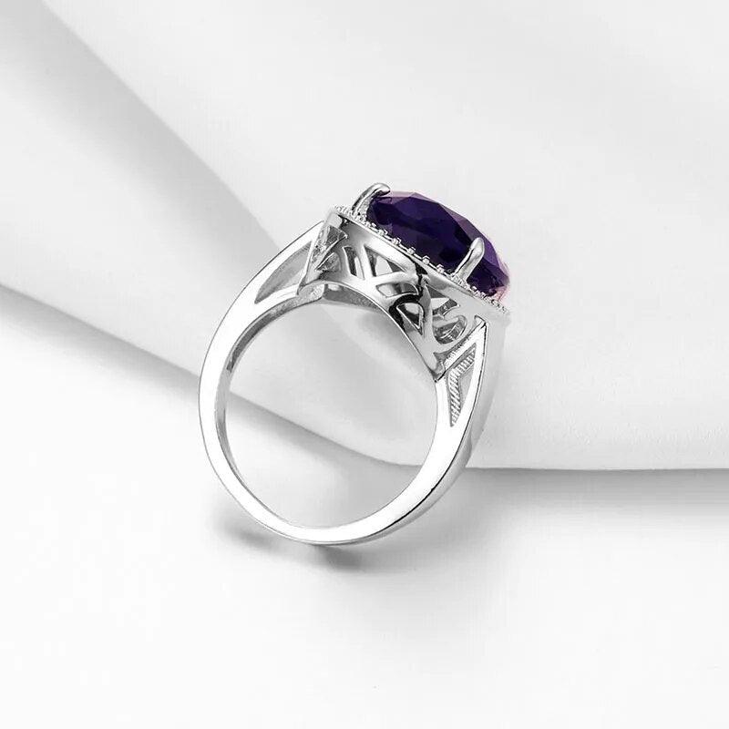 Classic Silber 925 Amethyst Ringe - Edler Schmuck für Frauen