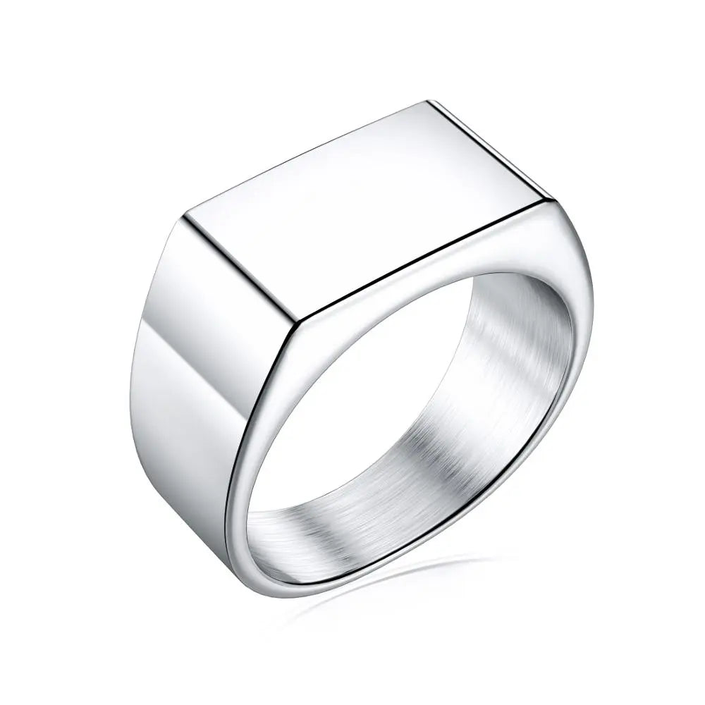 Ring im Punk Rock-Stil - 316L-Edelstahl-Signetring
