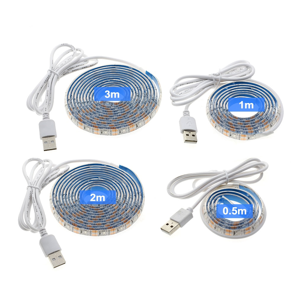 UV LED Strip Light 5V DC 2835 0.5M 1M 2M Waterproof Purple Ribbon Schwarzlicht