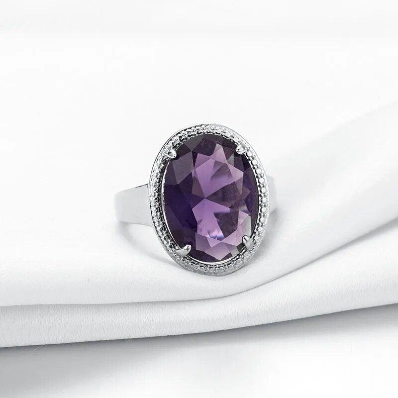 Classic Silber 925 Amethyst Ringe - Edler Schmuck für Frauen