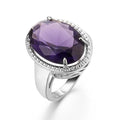 Classic Silber 925 Amethyst Ringe - Edler Schmuck für Frauen