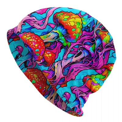 Psychedelic Skull Beanie – Trippy Wintermütze NiZED rave techno