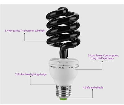 E27 15w Schwarzlicht Gluehbirne - Produktbild 4 - NiZED