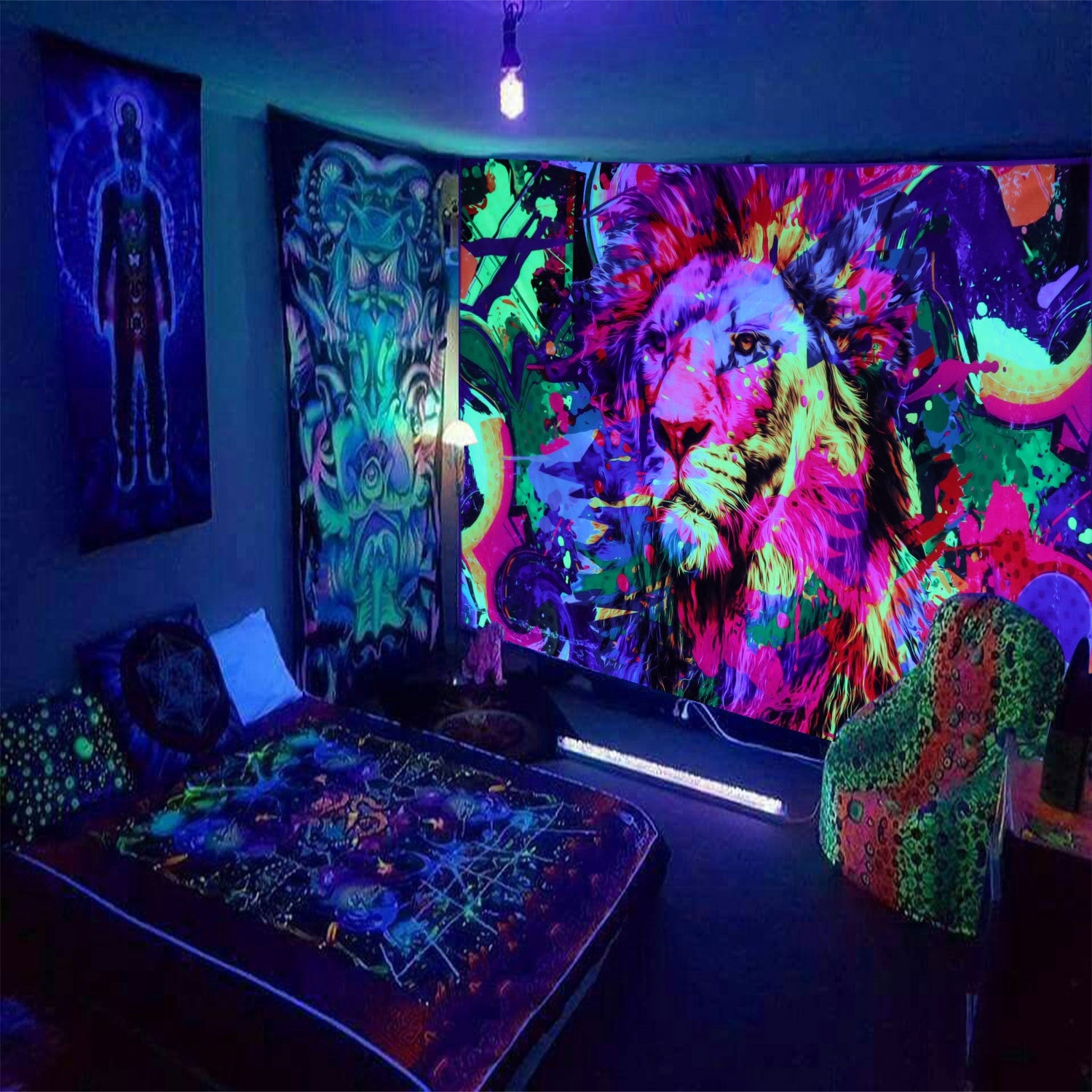 The Sun Fluorescence Schwarzlichtposter