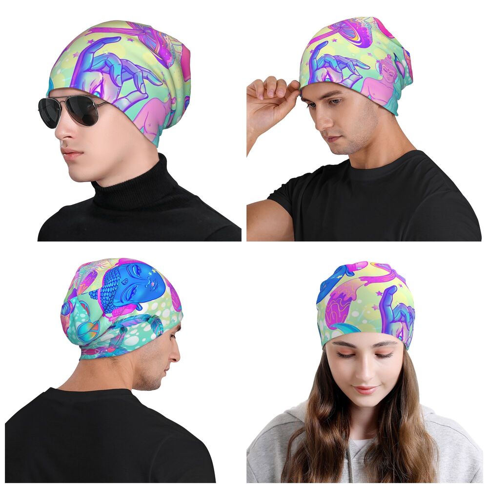 Psychedelic Skull Beanie – Trippy Wintermütze