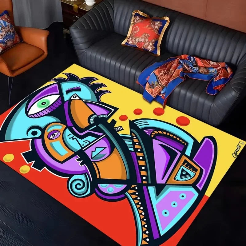 Picasso-style abstract rug