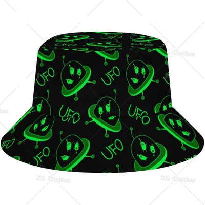 Space UFO Alien Bucket Hat – Unisex NiZED rave techno