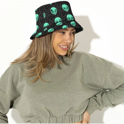 Space UFO Alien Bucket Hat – Unisex NiZED rave techno