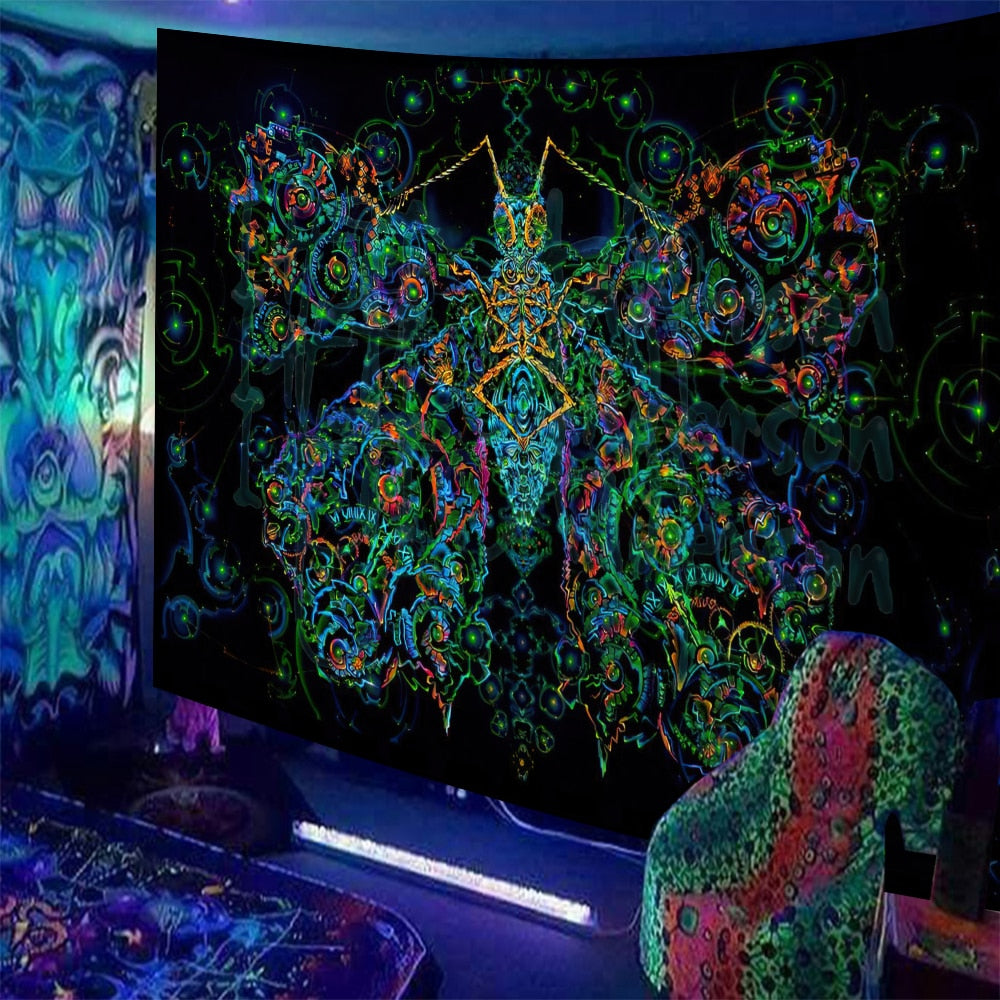 Black Light Indian Meditation Schwarzlichtposter