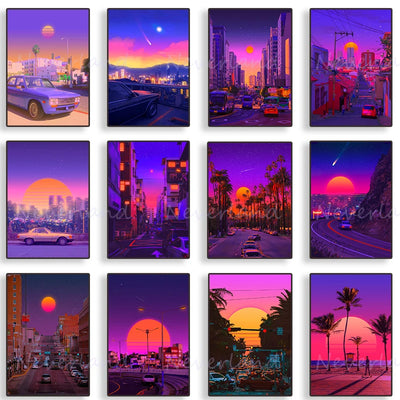 Vintage Neon Poster von NiZED als trippy Poster und psychedelische Wanddeko