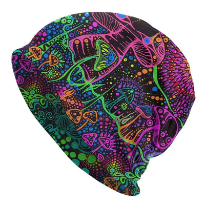 Psychedelic Skull Beanie – Trippy Wintermütze NiZED rave techno