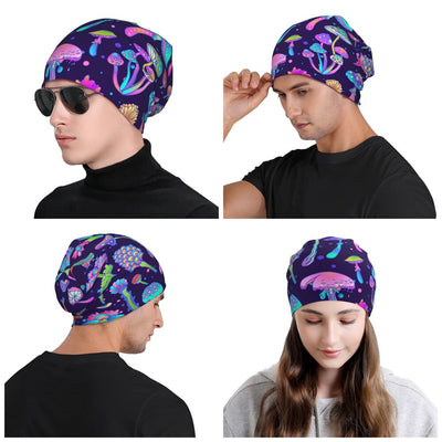 Psychedelic Skull Beanie – Trippy Wintermütze NiZED rave techno