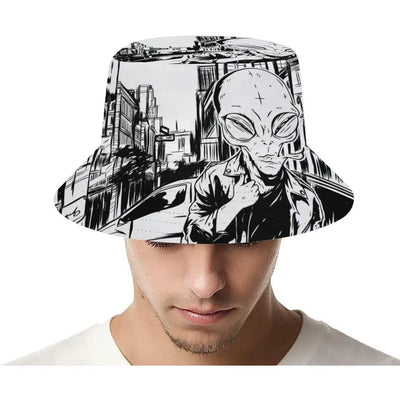Space UFO Alien Bucket Hat – Unisex NiZED rave techno