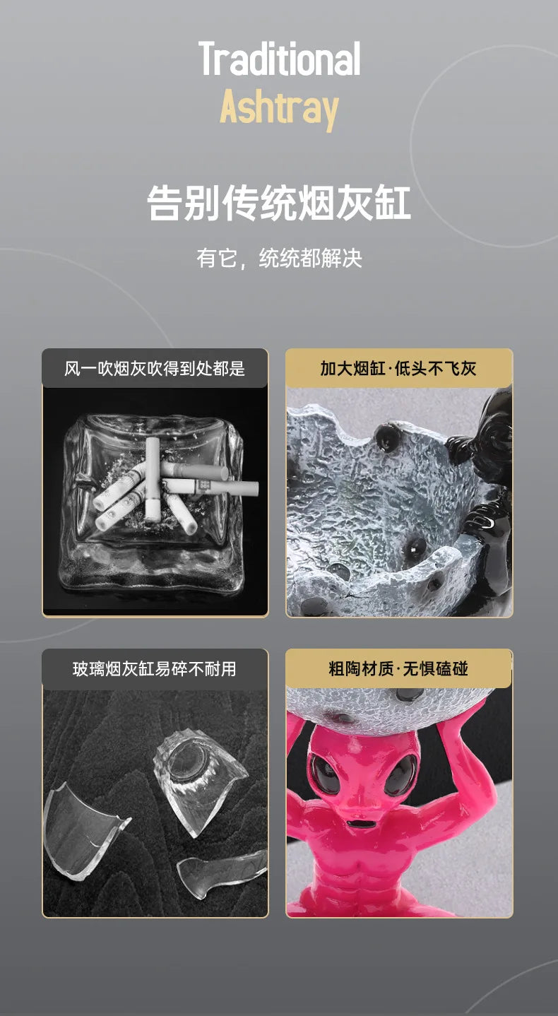 Alien-Aschenbecher – Retro Resin Deko