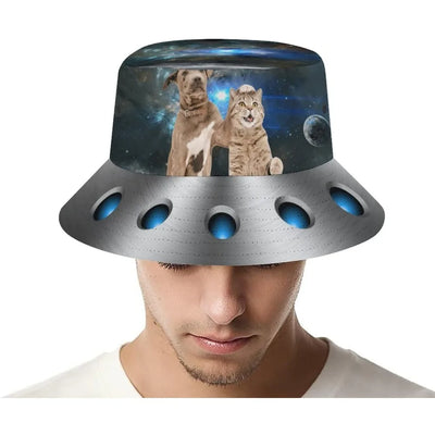 Space UFO Alien Bucket Hat – Unisex NiZED rave techno