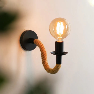Rope Signal – Retro-Wandleuchte mit Hanfseil