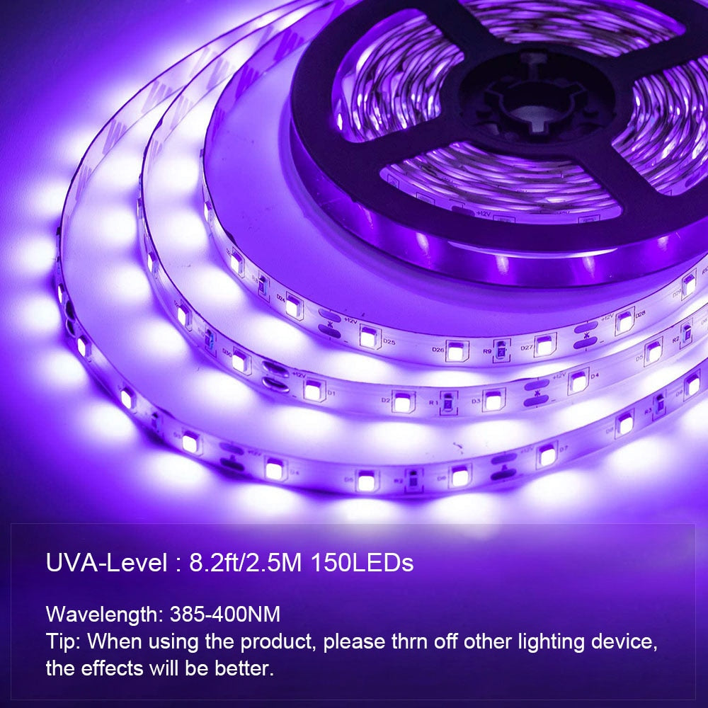 UV LED Schwarzlicht Streifen Flexible 2835 SMD 385-400nm