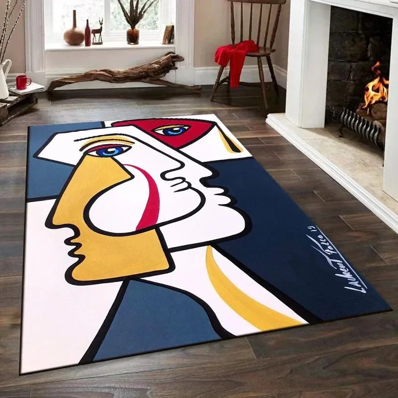 Picasso-style abstract rug