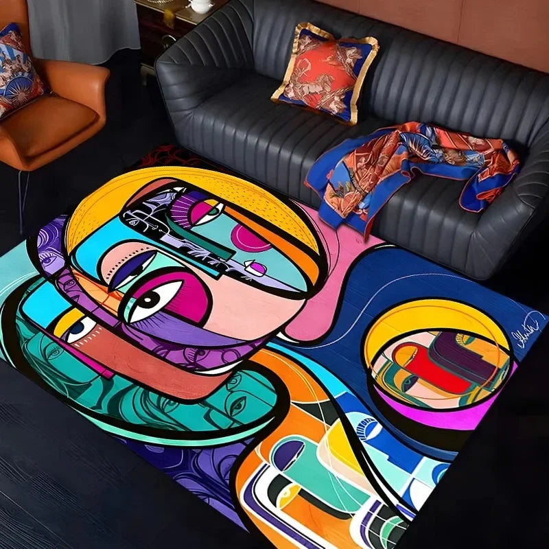 Picasso-style abstract rug