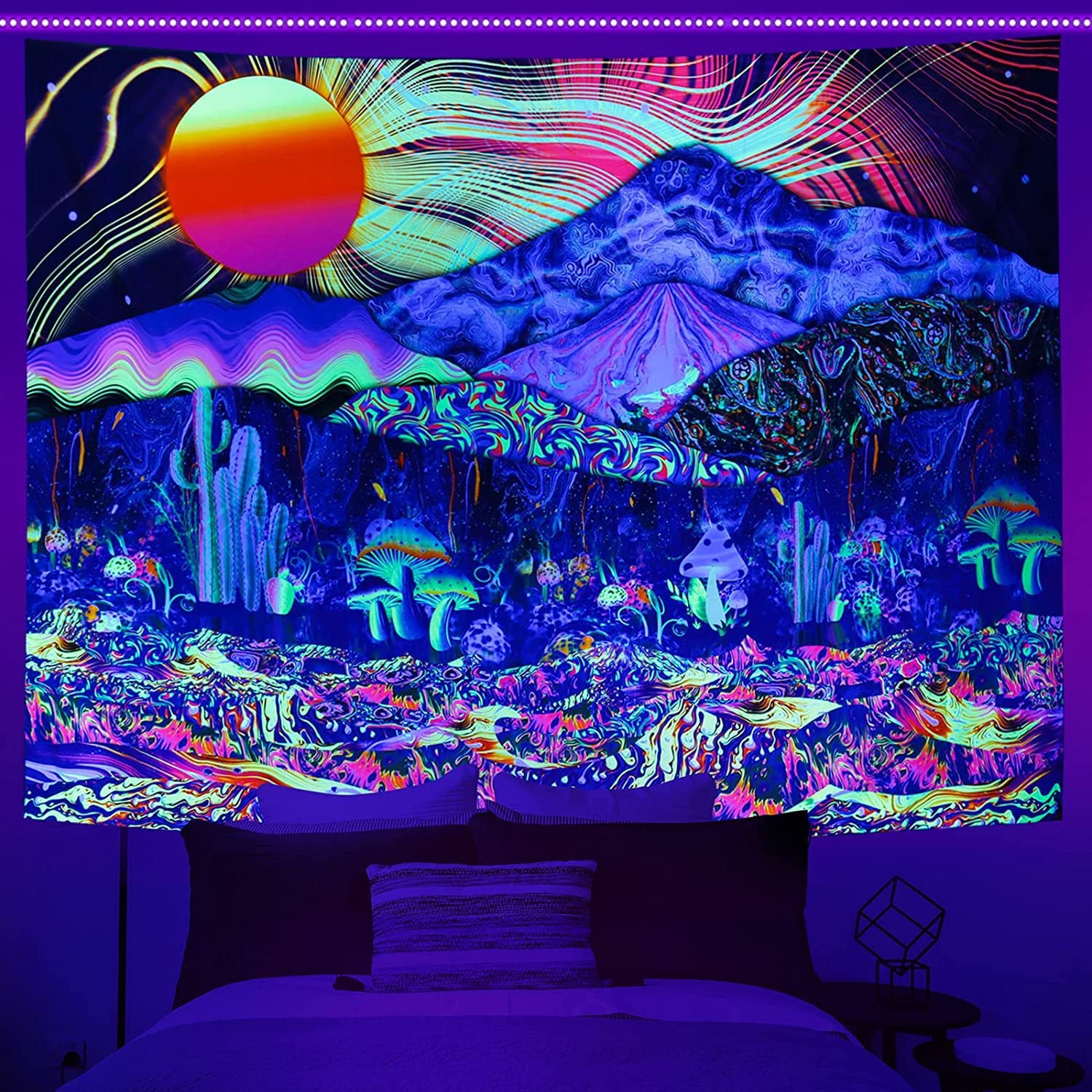 Geheimnisse des Sternenuniversums psychedelische Schwarzlichtposter