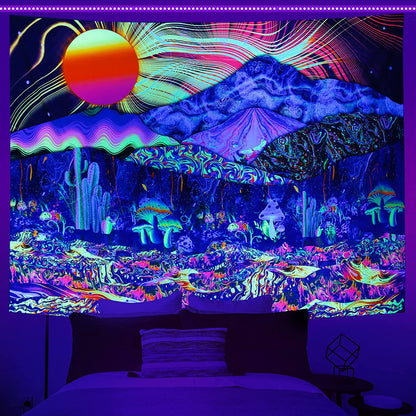 Geheimnisse des Sternenuniversums psychedelische Schwarzlichtposter