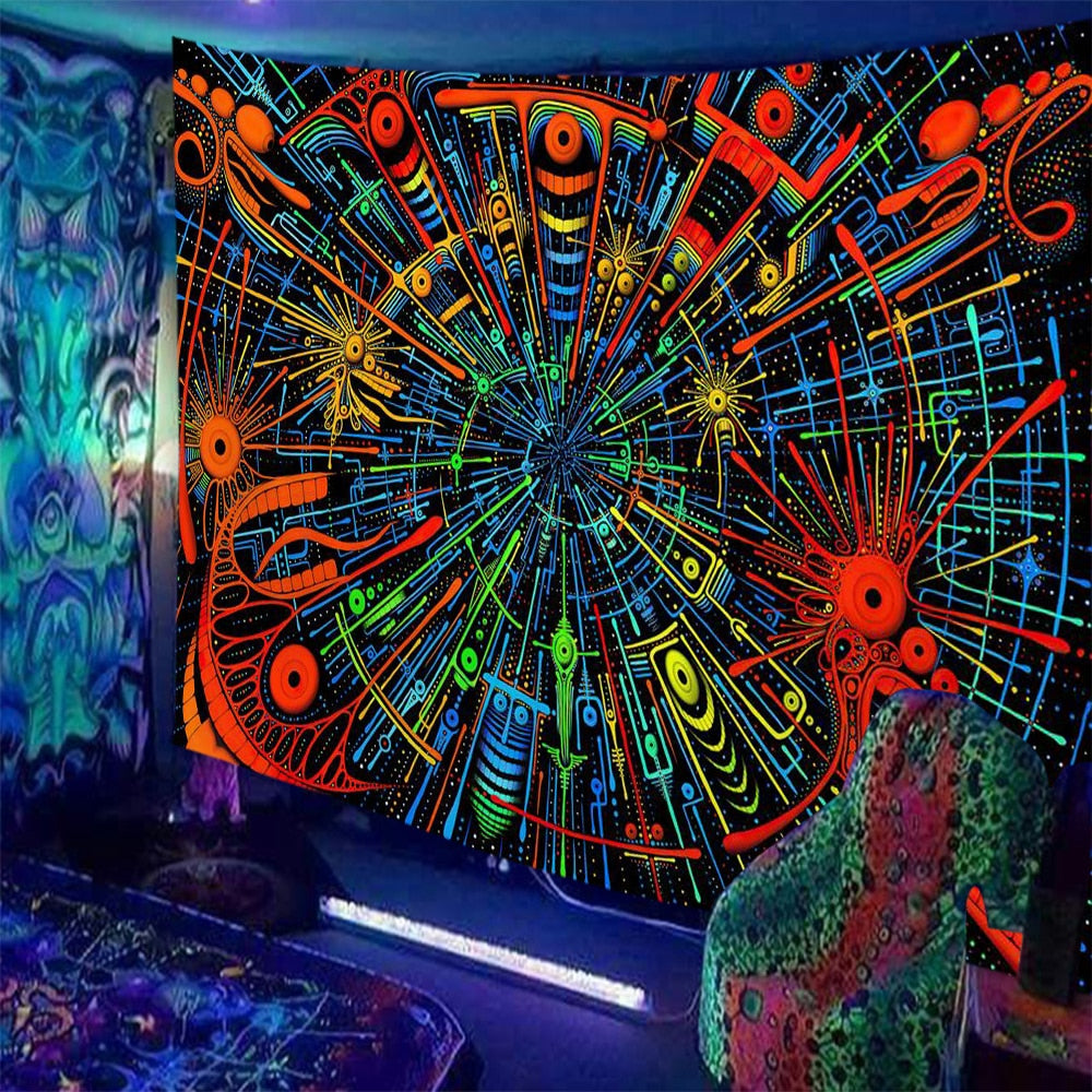 Black Light Indian Meditation Schwarzlichtposter