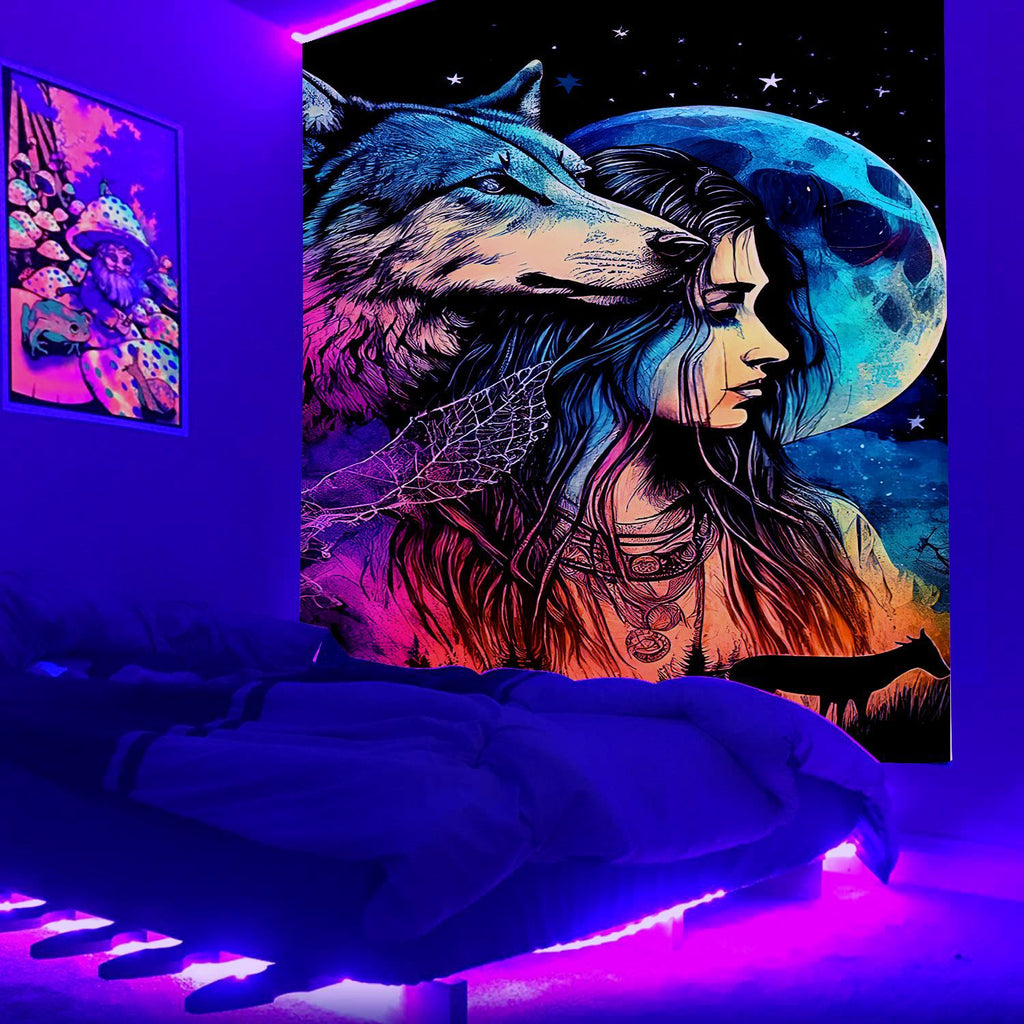 Wildlife flaming Schwarzlichtposter