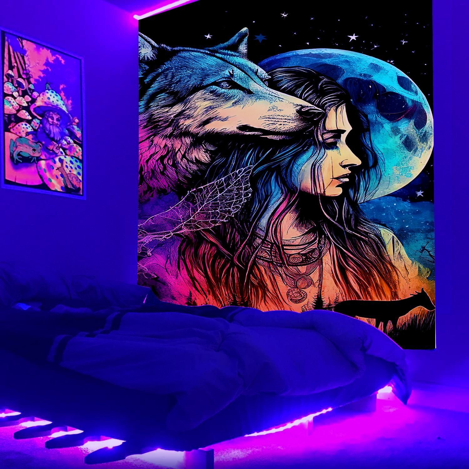 Wildlife flaming Schwarzlichtposter