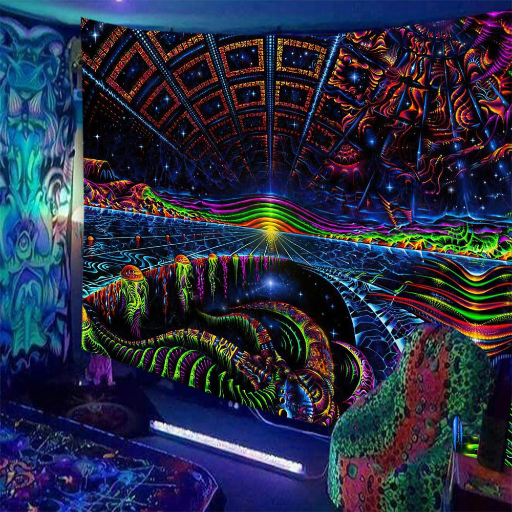 Black Light Indian Meditation Schwarzlichtposter