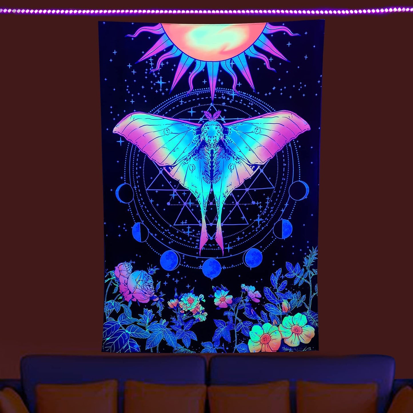 Luminous Tree of Life Psychedelic Mushroom Schwarzlichtposter