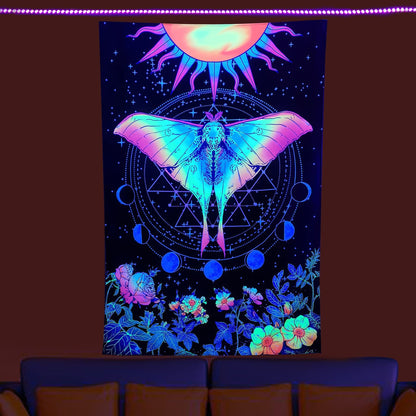 Luminous Tree of Life Psychedelic Mushroom Schwarzlichtposter