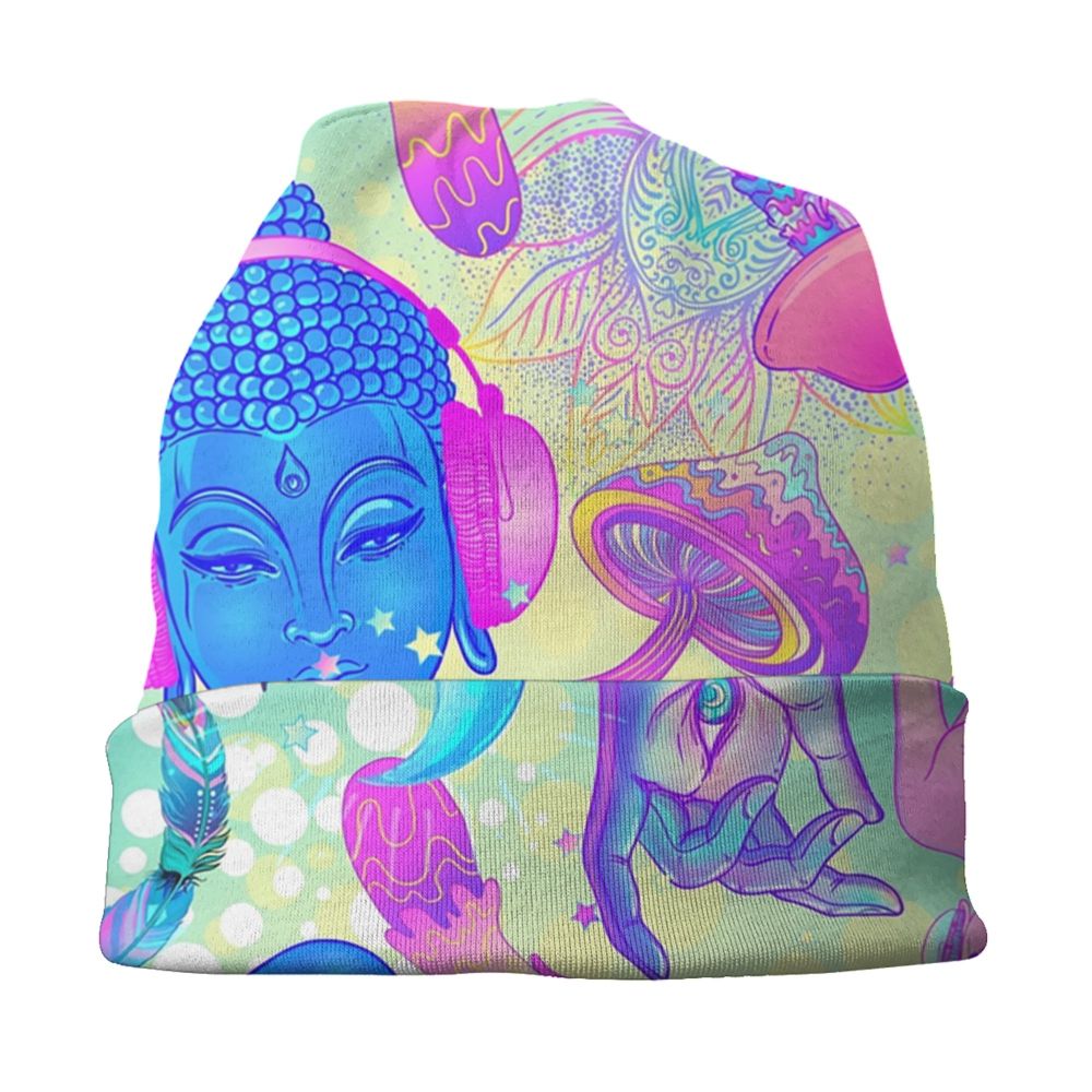 Psychedelic Skull Beanie – Trippy Wintermütze