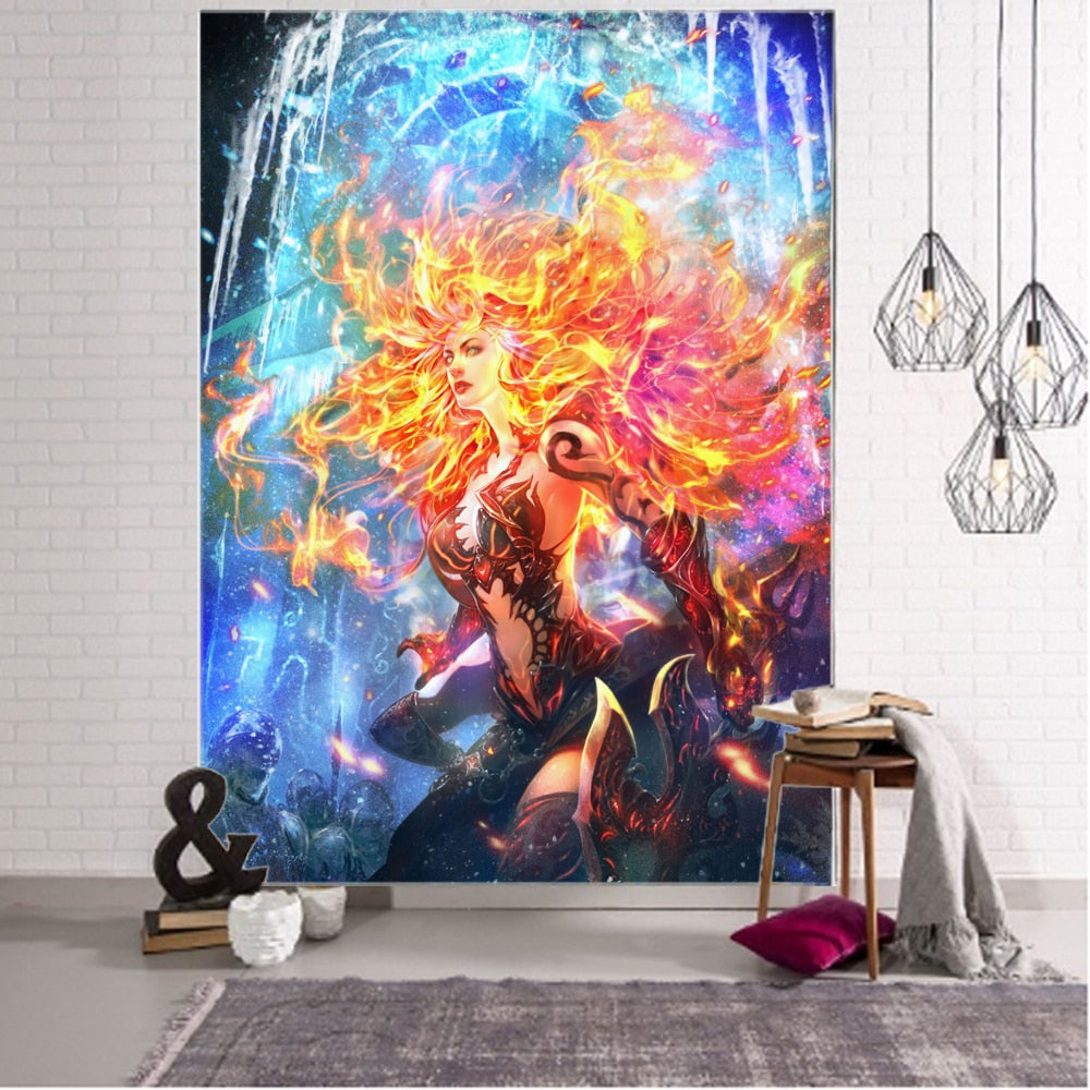 Exotische Bunte Datura Bohemian Hippie Schwarzlichtposter