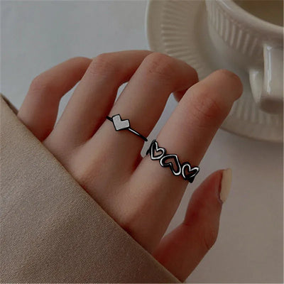 Modyle Punk Geometrische Silberfarbene Armbandringe - Stilvoller Hip-Hop Schmuck NiZED Bild 59