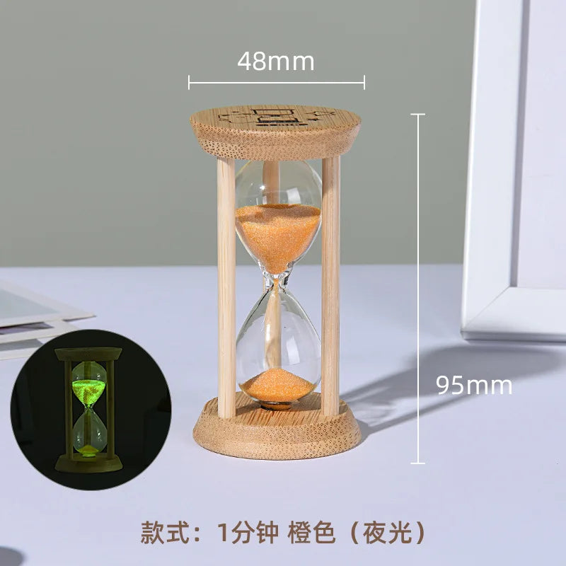Cosmic Bamboo Glow – Fluorescent Hourglass Timer