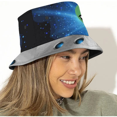 Space UFO Alien Bucket Hat – Unisex NiZED rave techno