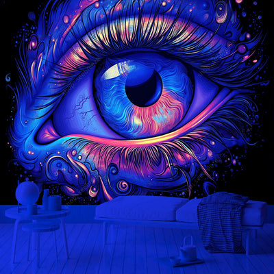 Cosmic Eye UV Schwarzlicht-Wandteppich