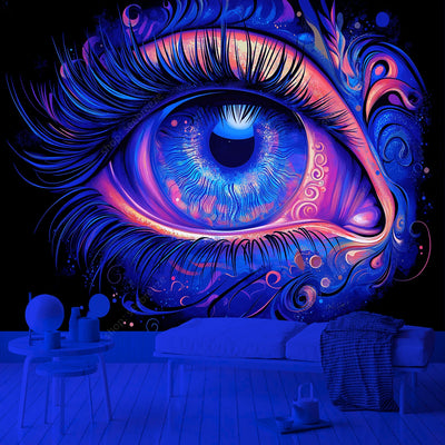 Cosmic Eye UV Schwarzlicht-Wandteppich