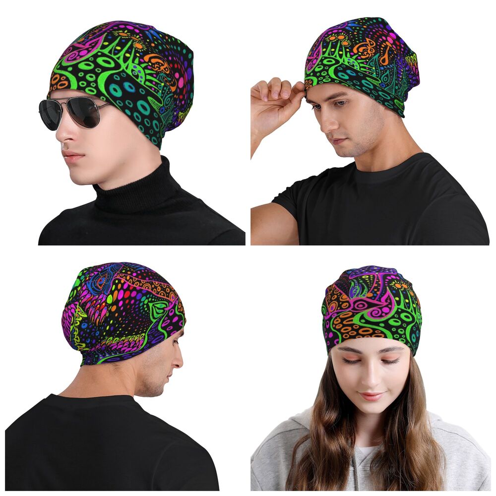Psychedelic Skull Beanie – Trippy Wintermütze