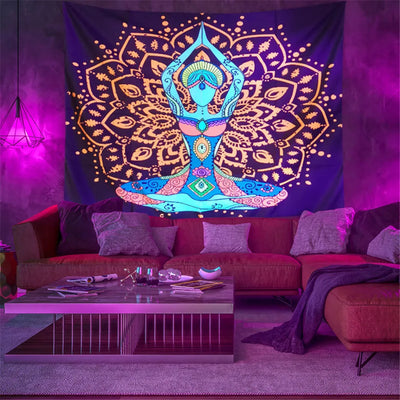 Fluorescent Portal UV Schwarzlicht-Wandteppich