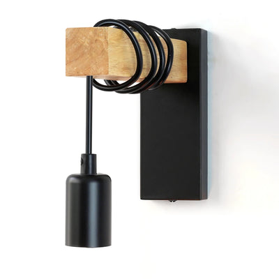 Switch Signal – E27-Wandleuchte aus Holz und Eisen