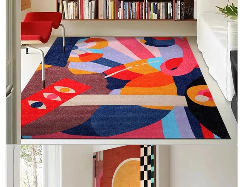 Bunter Abstrakter Kunst-Teppich – Samtweich & Modern