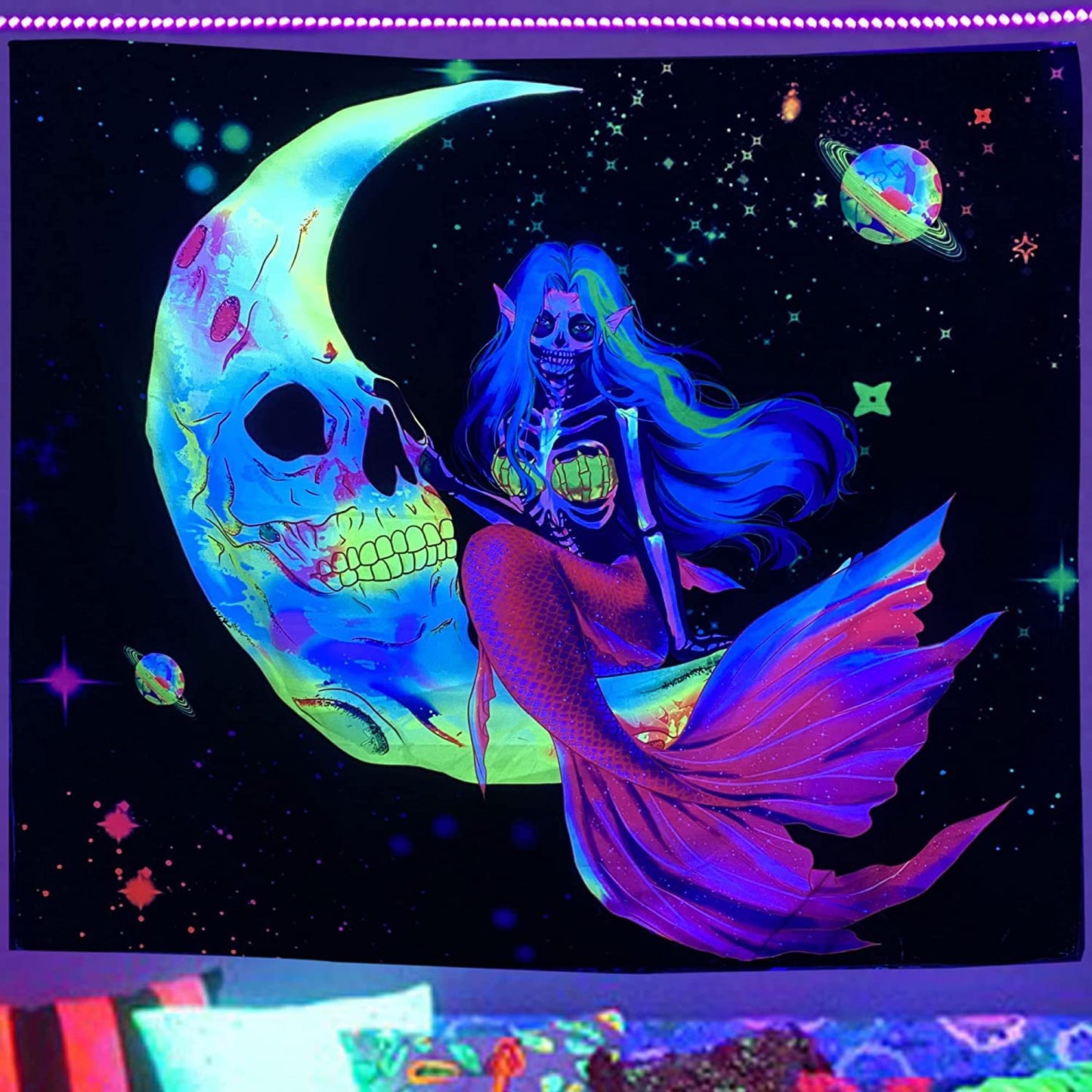Luminous Tree of Life Psychedelic Mushroom Schwarzlichtposter