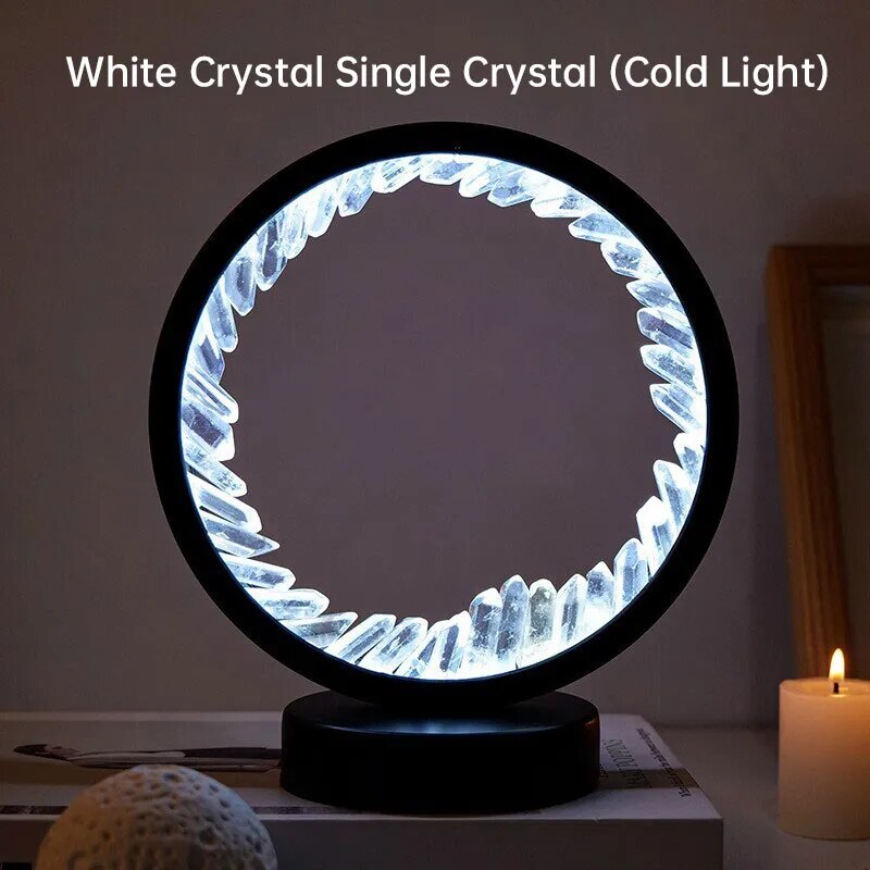 LED Wiederauflampbare Nachttischlampe - Natürliche Amethyst-Kristalldekoration